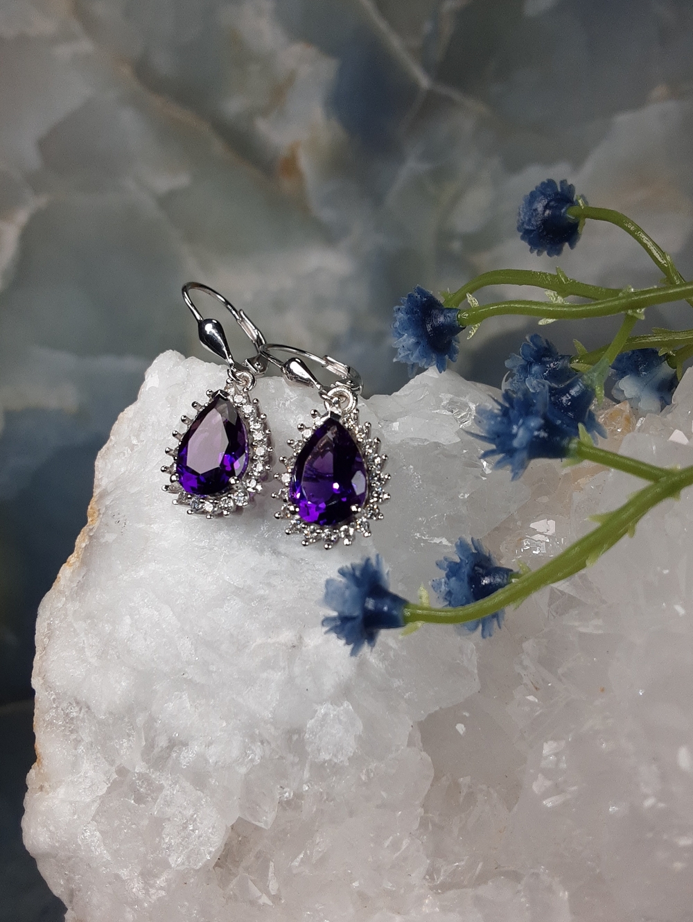 925 Amethyst Drop Earrings. Price Is Firm.